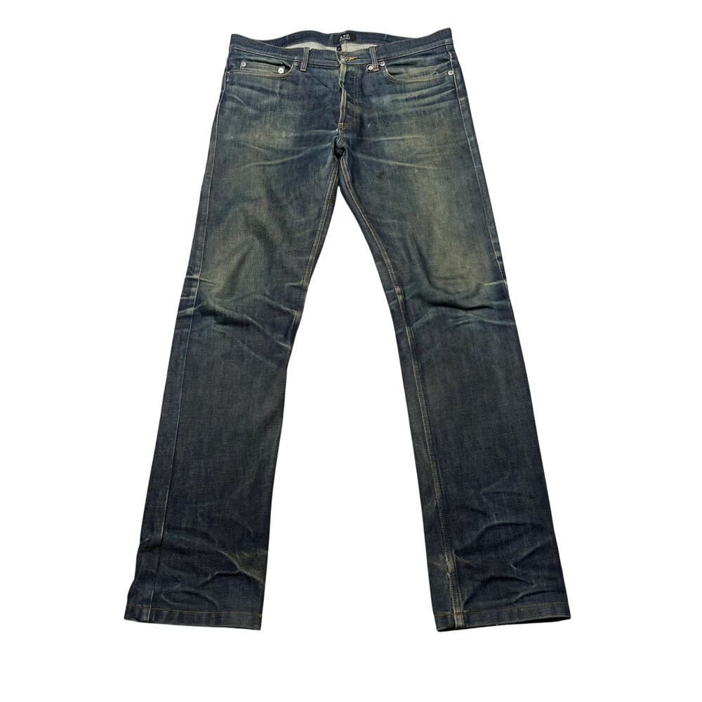 A.P.C.  New Cure H Jeans Men's 33x33 Whiskered Denim Worn in Fade